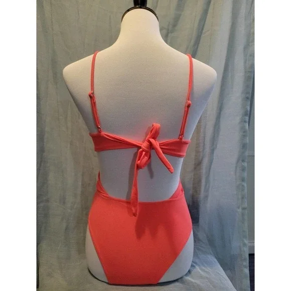 NWOT One Piece Swimsuit small, orange - Picture 2 of 2